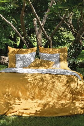 Dommelin  Housse de couette Bari Percale 200TC Écru-jaune ambre 200x200/220 cm