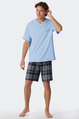 Schiesser Shortama bleu foncé 179114 48/S