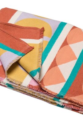 David Fussenegger LUCA flannel cotton plaid - africa bordure 200x140 cm terracotta