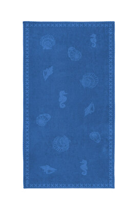 Seahorse Strandlaken Shells Brilliant Blue 100x200