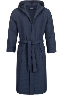 Morgenstern badjas Andrea wafelstof met Capuchon 120cm Navy S