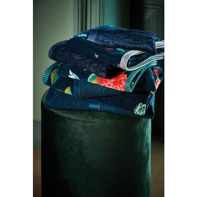 Gant de toilette Pip Studio Tile de Pip Bleu Foncé 16x22