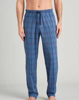 Schiesser Pyjamapantalon 175254 heren geruit blauw 52/L