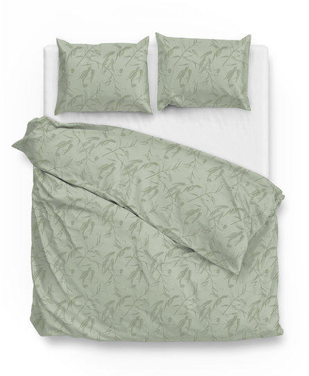 Zo Home Fiori di Satinado Dekbedovertrek 240x200/220 Foam Green