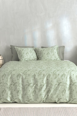 Zo Home Fiori di Satinado Dekbedovertrek 240x200/220 Foam Green