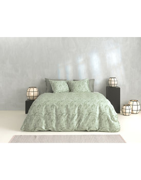 Zo Home Fiori di Satinado Dekbedovertrek 240x200/220 Foam Green