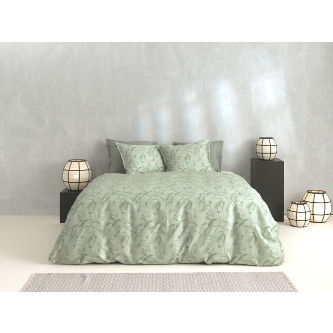 Zo Home Fiori di Satinado Dekbedovertrek 240x200/220 Foam Green