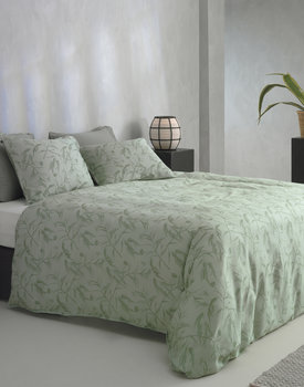 Zo Home Fiori di Satinado Dekbedovertrek 240x200/220 Foam Green