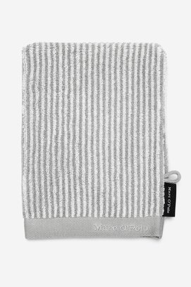 Marc O'Polo Timeless Tone Stripe Washandje Grey/White 16x22