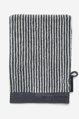 Marc O'Polo Timeless Tone Stripe Washandje Marine/Silver 16x22
