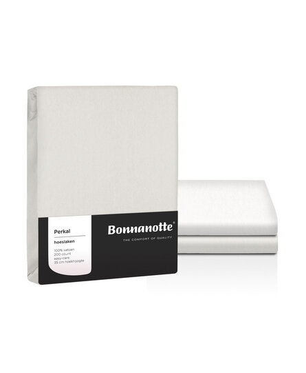 Bonnanotte Perkal Hoeslaken 90x200 Off White