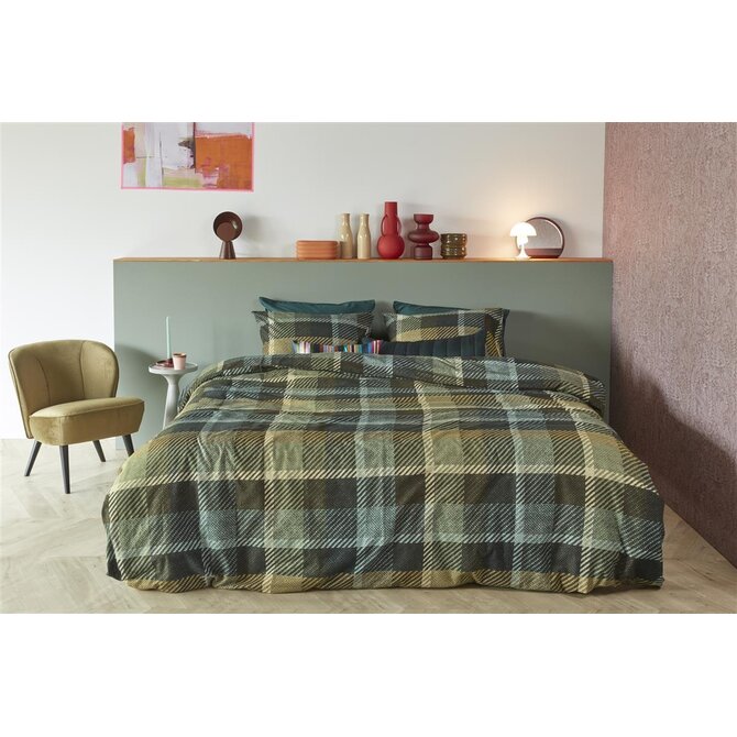 Beddinghouse Brett Housse de couette verte 200x200/220 cm