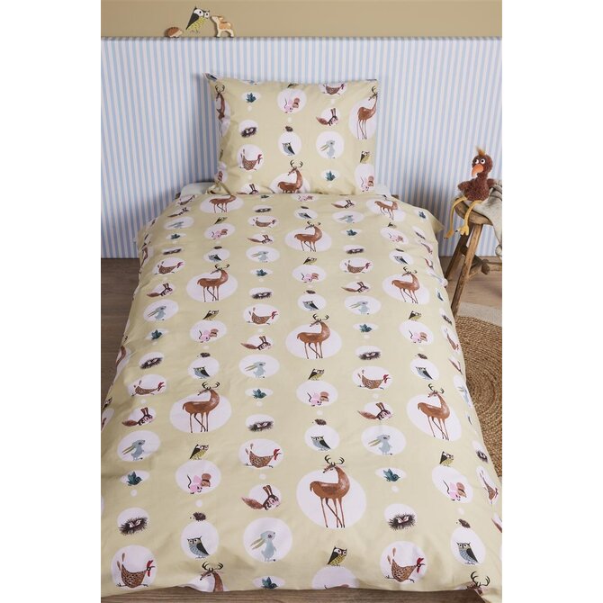 Beddinghouse x Fiep Amsterdam Forest Animals Housse de couette Yellow 140x200 cm
