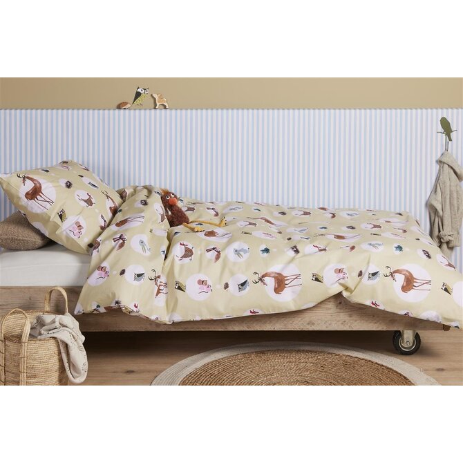 Beddinghouse x Fiep Amsterdam Forest Animals Housse de couette Yellow 140x200 cm