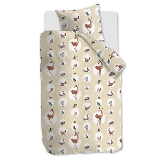 Beddinghouse x Fiep Amsterdam Bosdieren Dekbedovertrek Yellow 140x200 cm