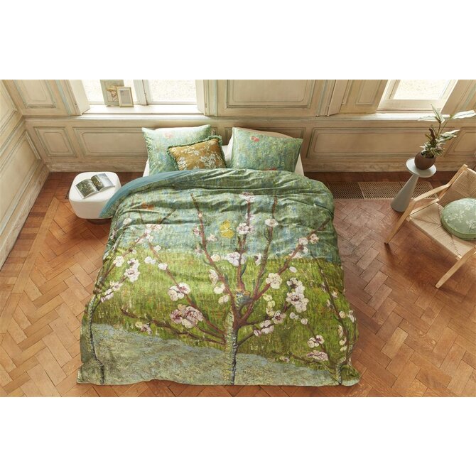 Beddinghouse x Van Gogh Museum Housse de couette Peach Trees Green 240x200/220 cm