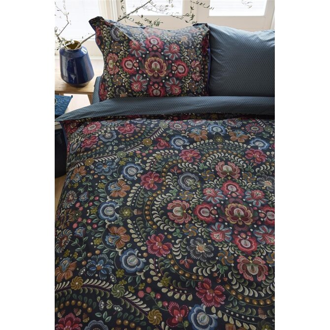 Pip Studio Il Ricamo Dekbedovertrek  Donkerblauw 200x200/220 cm