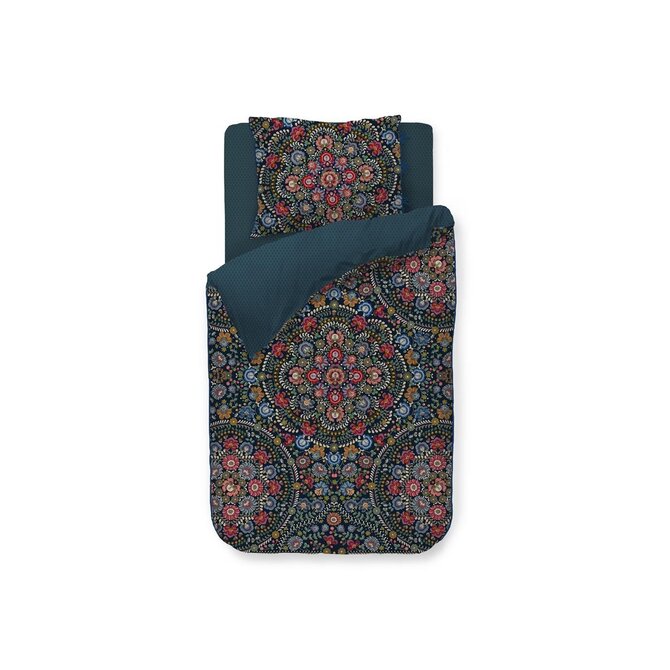 Pip Studio Il Ricamo Dekbedovertrek  Donkerblauw 200x200/220 cm