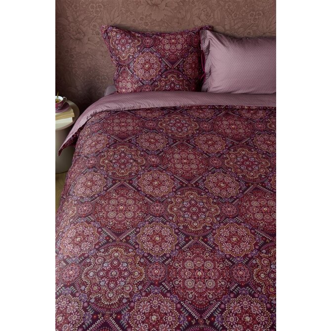 Pip Studio Il Mosaico Dekbedovertrek  Donkerrood 140x200/220 cm