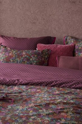 Pip Studio Tutti i Fiori Dekbedovertrek  Donkerrood 240x200/220 cm