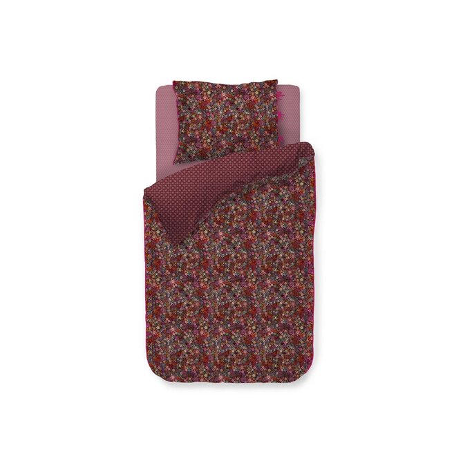Pip Studio Tutti i Fiori Housse de couette Dark Red 140x200/220 cm