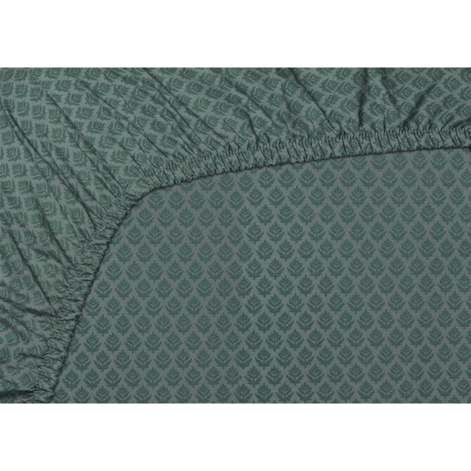 Pip Studio Thousand Leaves hoeslaken  Blauw Grijs 100x200 cm Hoekhoogte 25 cm