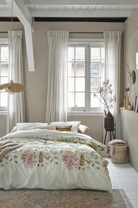 Ariande at Home - Housse de couette Flowerfields Light Green 240 x 200/220 cm