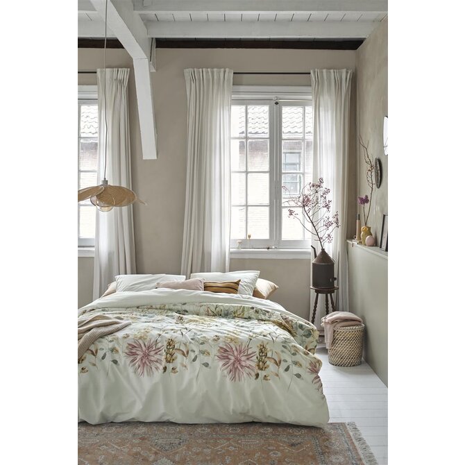 Ariande at Home - Housse de couette Flowerfields Light Green 240 x 200/220 cm