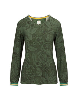 Pip Studio Trice Long Sleeve Top Casa dei Fiori Green XL