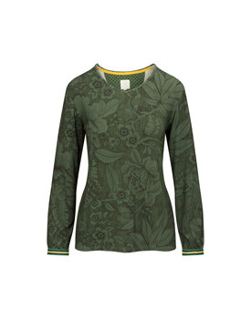 Pip Studio Trice Long Sleeve Top Casa dei Fiori Green XL