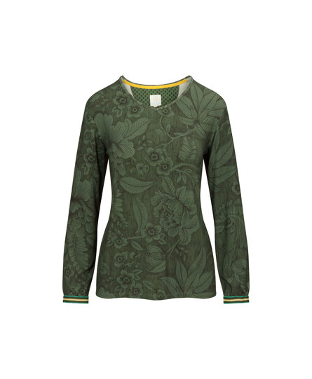 Pip Studio Trice Long Sleeve Top Casa dei Fiori Green L