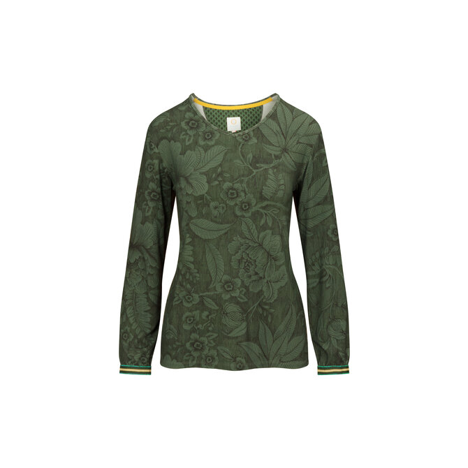 Pip Studio Trice Long Sleeve Top Casa dei Fiori Green L