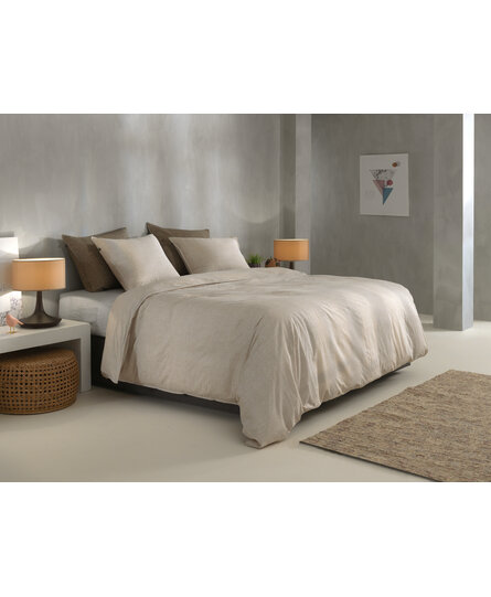 Zo! Home Lino Dekbedovertrek 140x200/220 Sandy Beige