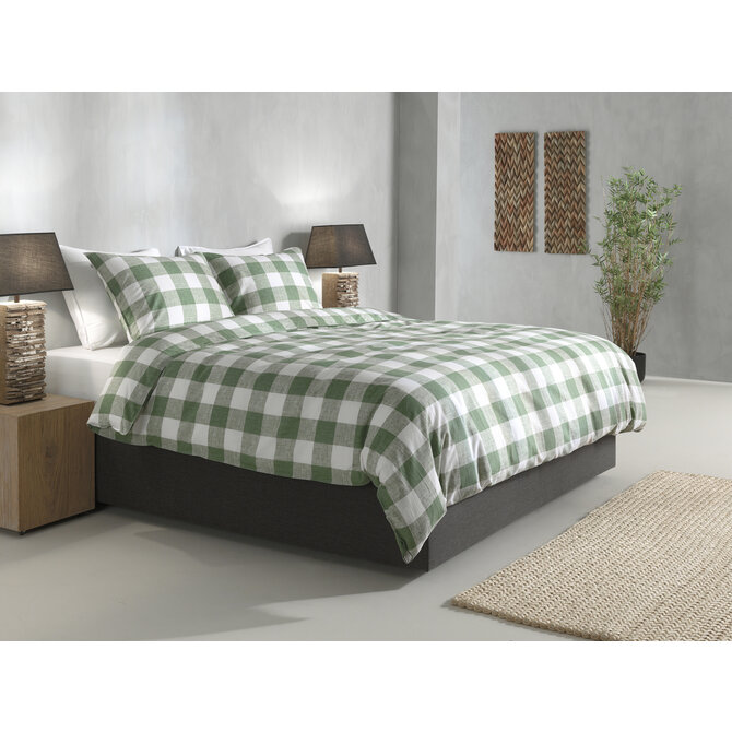 Zo ! Home Quattro di Lino housse de couette 140x200/220 Moss Green