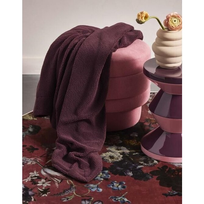 Essenza Teddy plaid Prune vin 150x200