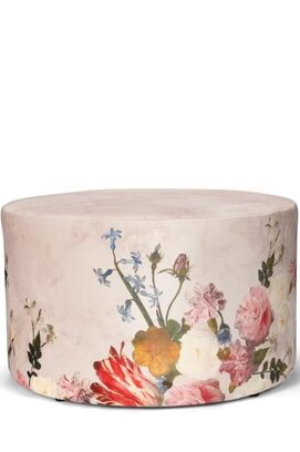 Essenza for Maurtitshuis Flower Statement Pouf Round Stone