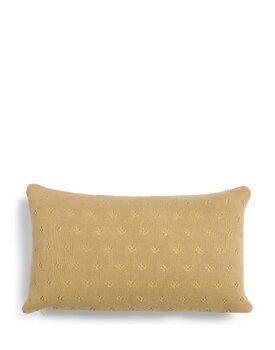 Essenza knitted Ajour cushion Fern yellow 30x50