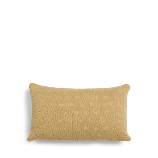 Essenza coussin Ajour tricoté Fern jaune 30x50