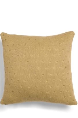 Essenza knitted Ajour cushion Fern yellow 50x50