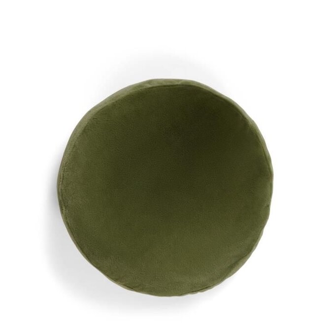 Essenza Mads Coussin en fourrure Moss 45 cm rond