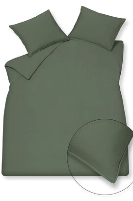 Vandyck Washed Cotton Duvet Cover Earth Green 200x200/220