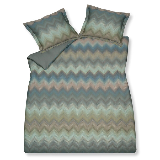 Vandyck Ziggy Dekbedovertrek 2-persoons (200x200/220) sage green Vandyck Ziggy Dekbedovertrek 2-persoons (200x200/220) sage green