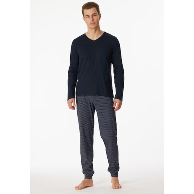 Schiesser Pyjama long bleu nuit 180843 56/XXL