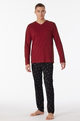 Schiesser Pyjama long bordeaux 180444 56/XXL