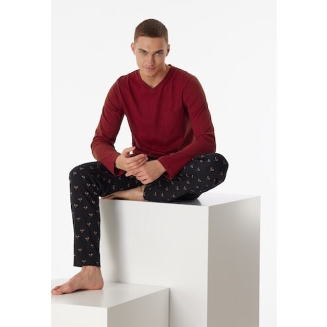 Schiesser Pyjama long bordeaux 180444 48/S