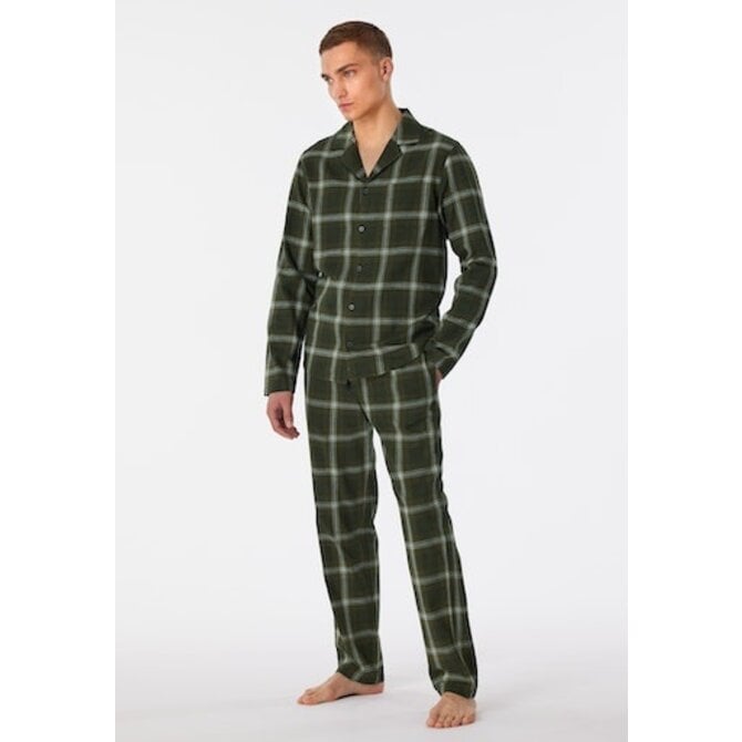 Schiesser Pyjama Long dark green 180276 52/L