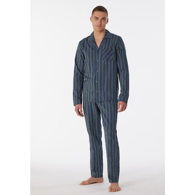 Schiesser Pyjama Long nightblue 180275 54/XL