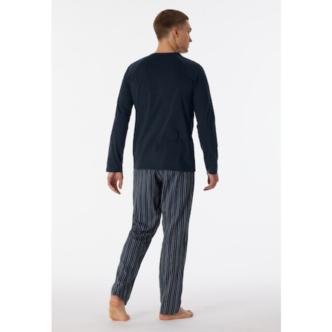 Schiesser Pyjama Long nightblue 180274 54/XL