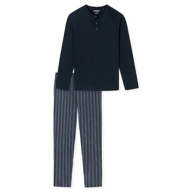 Schiesser Pyjama Long nightblue 180274 54/XL