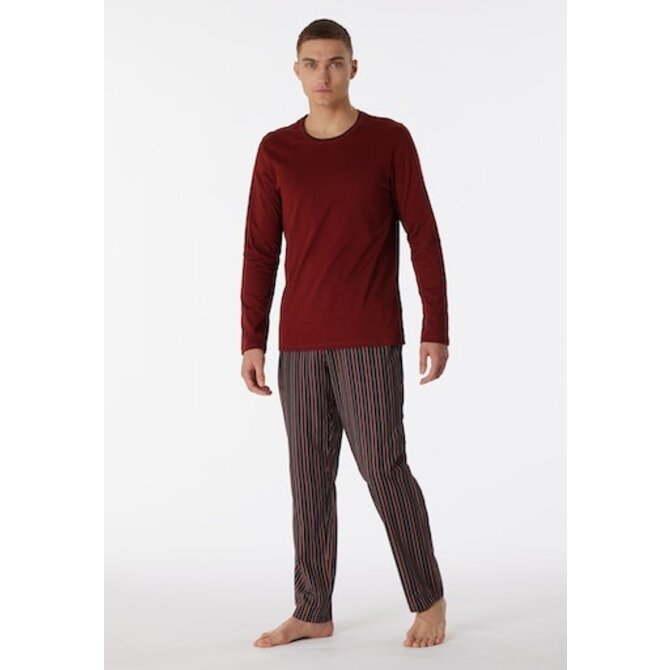 Schiesser Pyjama Long terracotta brown 180273 56/XXL